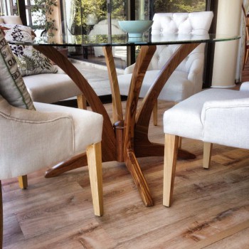 Curved Kiaat dining room table