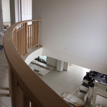 Oak balustrade and handrail