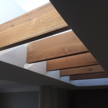 Oak ceiling fins
