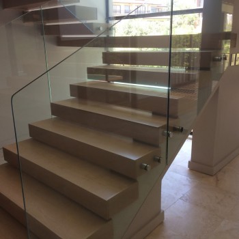 Concrete cladded Beech staircase