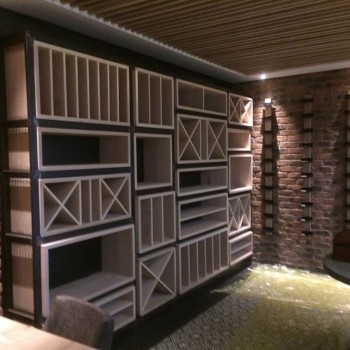 Beech wine cellar shelves